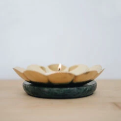 Brass Petal Dish Set -Household Daily Necessities petal candle holders1