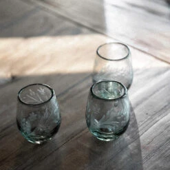 Petite Hand-etched Floral Recycled Glassware -Household Daily Necessities petite etched glasses1