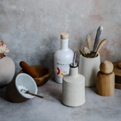 Ribbed Ceramic Oil Bottle 7 Ribbed Ceramic Oil Bottle -Household Daily Necessities ribbed ceramic oil bottle1