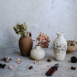Rustic Clay Vase Trio