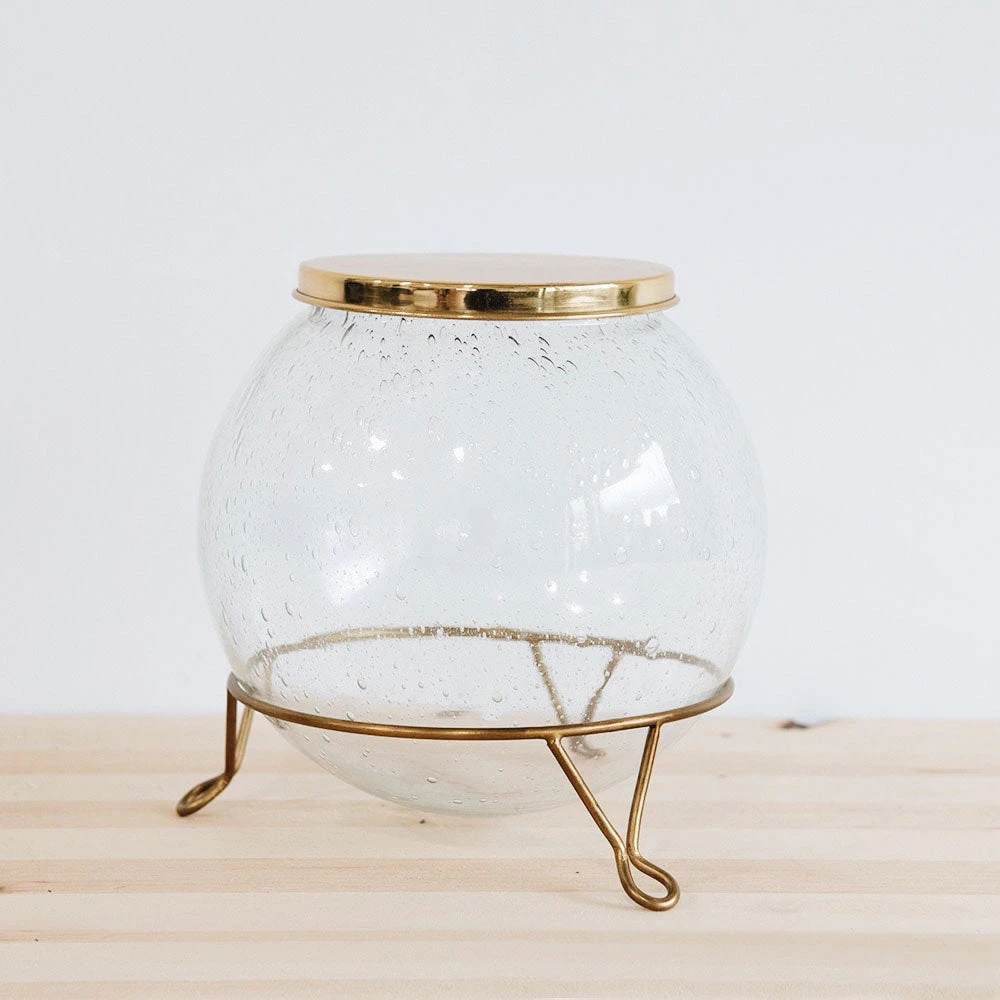 Hand-blown Glass Storage Jar 3 Hand-blown Glass Storage Jar