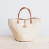 Sisal Shopper With Leather Handles -Household Daily Necessities sisal shopper