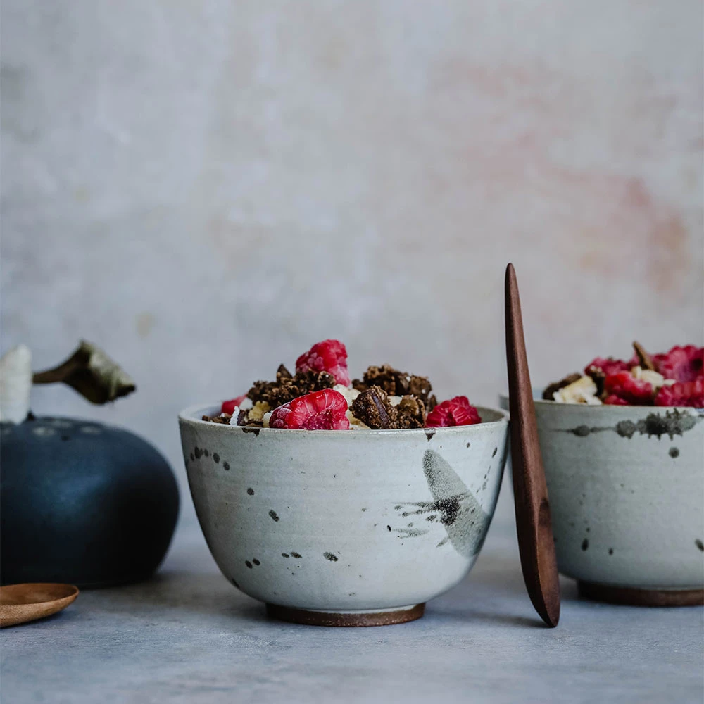 Ceramic Brush Stroke Snack Bowl Set 4 Ceramic Brush Stroke Snack Bowl Set - Image 2