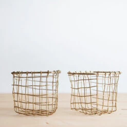 Square Malleable Brass Wire Basket
