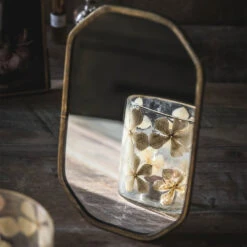 Textured Standing Brass Mirror 12 Textured Standing Brass Mirror -Household Daily Necessities textured standing brass mirror1