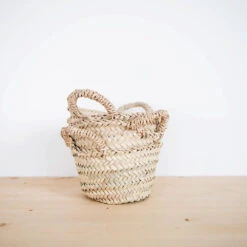 Tiny Palm Leaf Table Basket