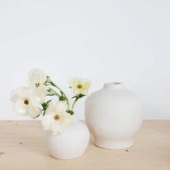 Ceramic Blossom Vase - Small -Household Daily Necessities white ceramic bud vase2