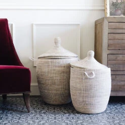 Rosa Storage Basket Hamper - White - Large -Household Daily Necessities white senegalese baskets