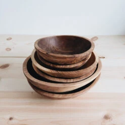 Hand Carved Wild Olive Wood Bowl - Medium 14 Hand Carved Wild Olive Wood Bowl - Medium -Household Daily Necessities wild olive wood bowl set2 4bcb3f34 6274 46cb b8df c119d6ebdd2f