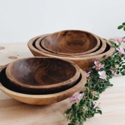 Hand Carved Wild Olive Wood Bowl - Medium 11 Hand Carved Wild Olive Wood Bowl - Medium -Household Daily Necessities wild olive wood bowl set3 037e24d9 4c41 4b41 83ec b949ce466cb3