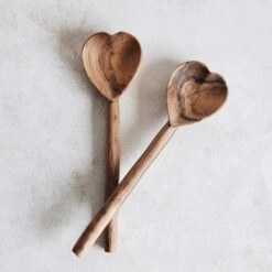 Wild Olive Wood Heart Spoon -Household Daily Necessities wooden heart spoon