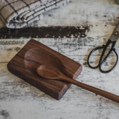 Hand Carved Walnut Tasting Spoon -Household Daily Necessities wooden spoon rest8