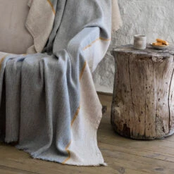 Wool Blend Throw - Natural & Grey 12 Wool Blend Throw - Natural & Grey -Household Daily Necessities wool blend throw natural grey4