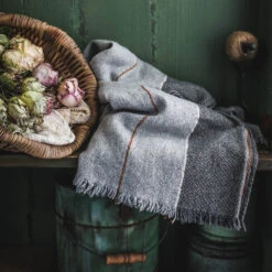Wool Blend Throw - Grey