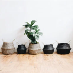 Coal Collapsible Belly Basket -Household Daily Necessities zig zag baskets1 f46256f3 e0d6 4acd 942e 00d874fab91d